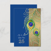 モダン孔雀フェザーDIYパーソナライズされた座席表 招待状 (正面/裏面)
