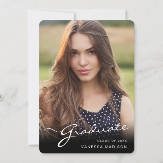 モダン学エレガント生 |トレンディー写真 案内状 (正面)