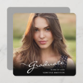 モダン学エレガント生 |トレンディー写真 案内状 (正面/裏面)