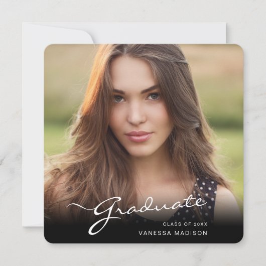 モダン学エレガント生 |トレンディー写真 案内状 (正面)