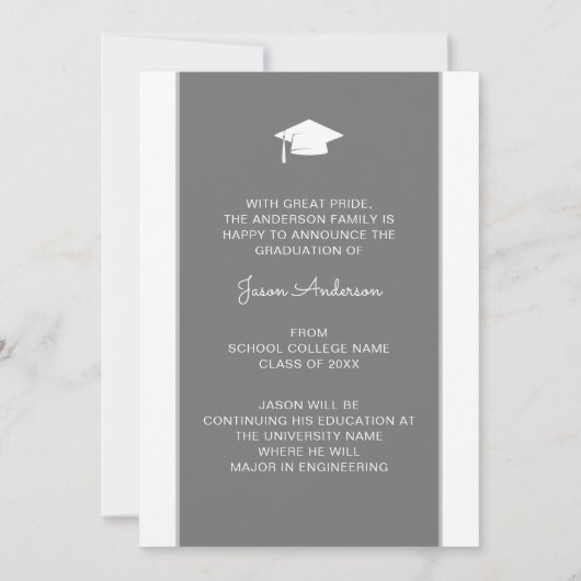 モダン学エレガント生 |トレンディー1写真 案内状 (裏面)