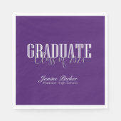 モダン学年クラシック紫卒業パーティー スタンダードランチョンナプキン (正面)