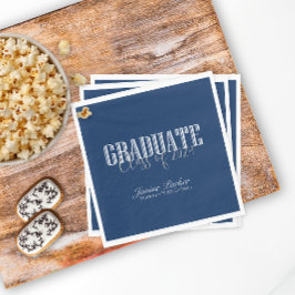 モダン学年クラシック青卒業パーティー スタンダードランチョンナプキン