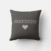 モダン孫の名前グレー クッション (裏面)