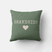 モダン孫の名前（緑） クッション (裏面)