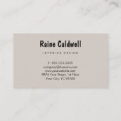 モダン宇宙デザ離れイザの審美的。 名刺 (裏面)