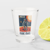 モダン宇宙宇宙飛行士火星漫画 ショットグラス (正面)