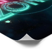 モダン宇宙惑星ゲーミングゾーン ポスター (角)