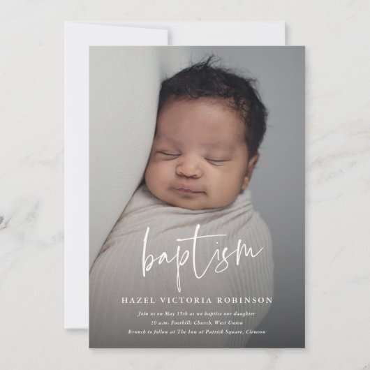 モダン宗教洗礼と《キリスト教》洗礼式や命名式 招待状 (正面)