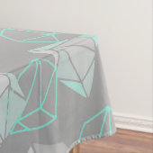 モダン宝石パターングレー&アクア テーブルクロス (インサイチュ)
