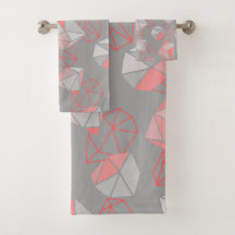 モダン宝石パターングレー&サンゴ