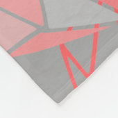 モダン宝石パターングレー&サンゴ フリースブランケット (角)