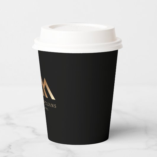 モダン実在の不動産仲介業者ロゴ紙 紙コップ (左)