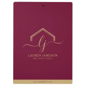 モダン実在の不動産仲介業者ロゴ クリップボード (裏面)