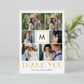 モダン実在イニシャル箔フォトサンキューカード 箔招待状 (立ち正面)