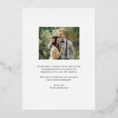 モダン実在イニシャル箔フォトサンキューカード 箔招待状 (裏面)