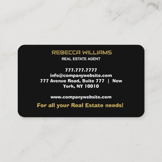 モダン実在エステートモノグラム 名刺 (裏面)