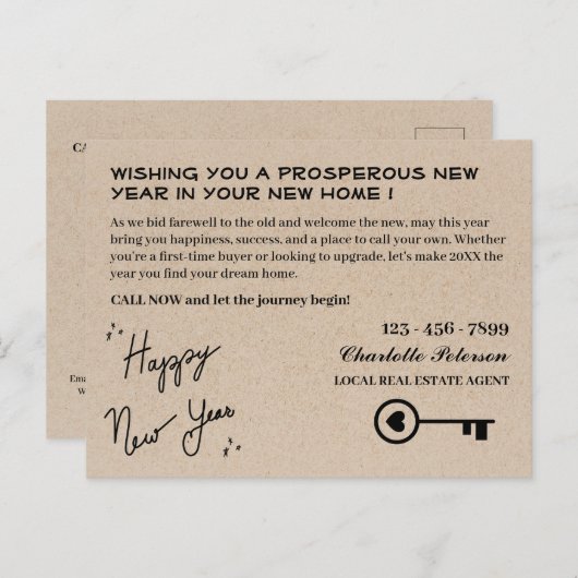 モダン実在エステート ポストカード (正面/裏面)