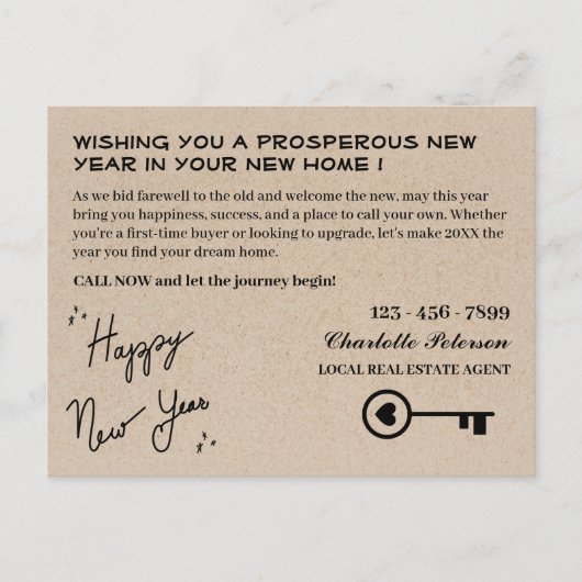 モダン実在エステート ポストカード (正面)