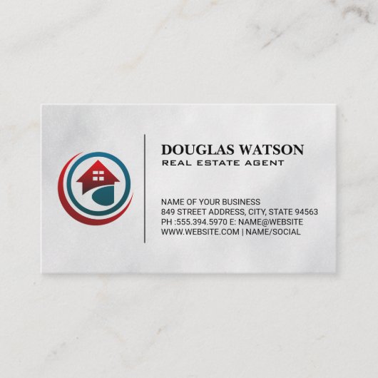 モダン実在カスタムロゴ 名刺 (正面)