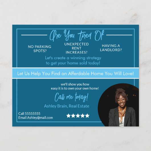 モダン実在テンプレート |編集可能レンタル チラシ (正面)