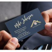 モダン実在不動産プロフェッショナルロゴQRコード 名刺