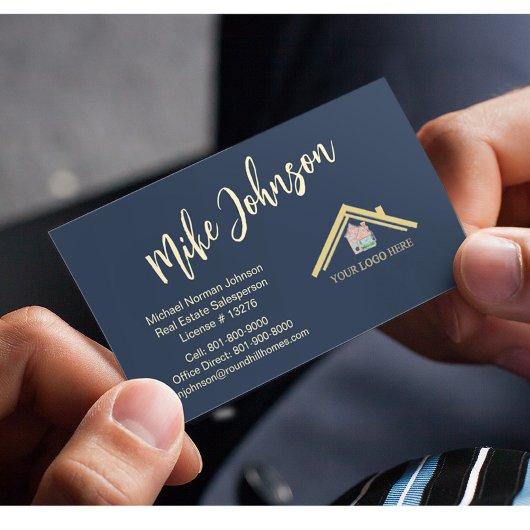 モダン実在不動産プロフェッショナルロゴQRコード 名刺