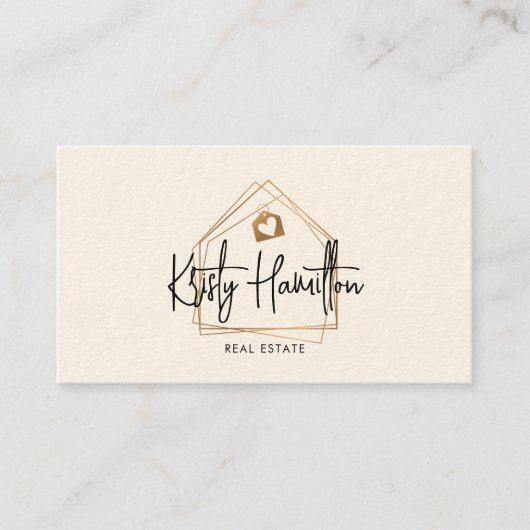 モダン実在不動産プロフェッショナル追加フォトQRコード 名刺 (正面)