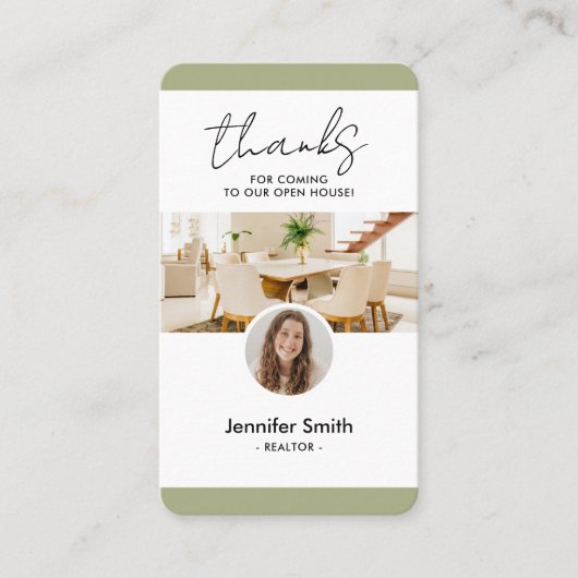 モダン実在不動産マーケティング写真QRコード 名刺 (正面)