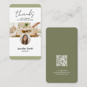 モダン実在不動産マーケティング写真QRコード 名刺 (正面/裏面)