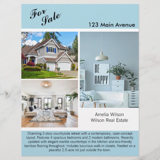 モダン実在不動産リスト2面フライヤー チラシ (正面)