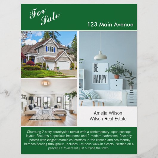 モダン実在不動産リスト2面フライヤー チラシ (正面)