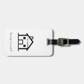 モダン実在不動産代理店白パーソナライズされた色 ラゲッジタグ (正面横)