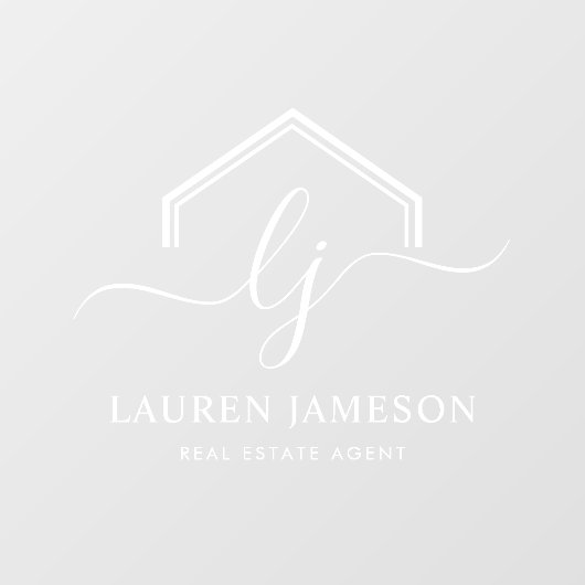 モダン実在不動産仲介業者のロゴ ウィンドウサイン (シート)