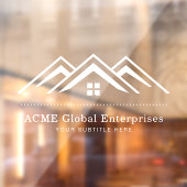 モダン実在不動産仲介業者のロゴ ウィンドウサイン (シート2)