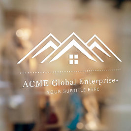 モダン実在不動産仲介業者のロゴ ウィンドウサイン