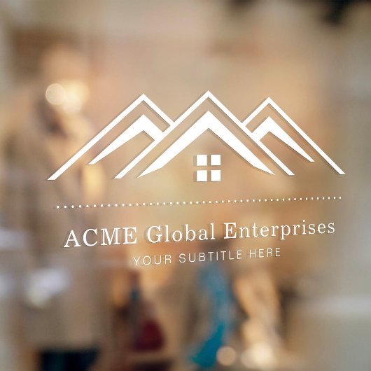 モダン実在不動産仲介業者のロゴ ウィンドウサイン