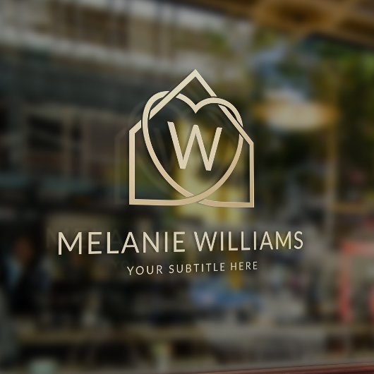 モダン実在不動産仲介業者のロゴ ウィンドウサイン