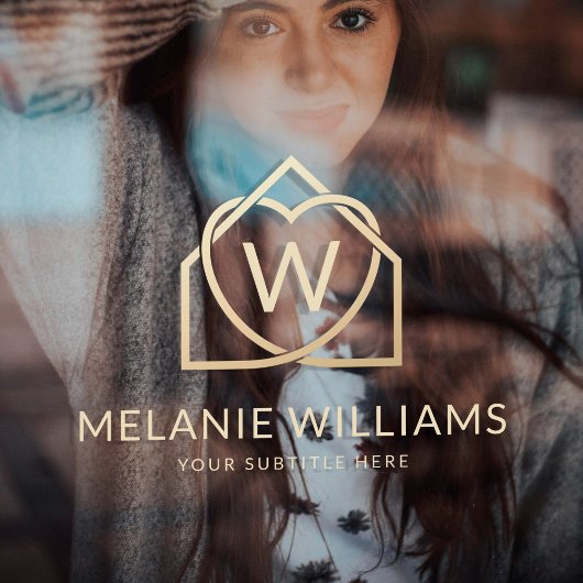 モダン実在不動産仲介業者のロゴ ウィンドウサイン