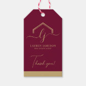 モダン実在不動産仲介業者のロゴ ギフトタグ (正面)