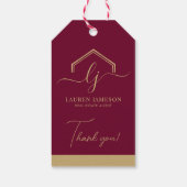 モダン実在不動産仲介業者のロゴ ギフトタグ (裏面)