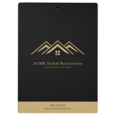 モダン実在不動産仲介業者のロゴ クリップボード (裏面)