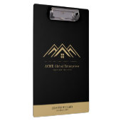 モダン実在不動産仲介業者のロゴ クリップボード (右)