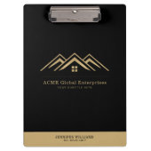 モダン実在不動産仲介業者のロゴ クリップボード (正面)