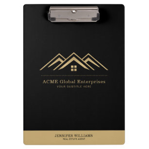 モダン実在不動産仲介業者のロゴ クリップボード