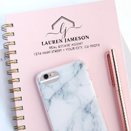 モダン実在不動産仲介業者のロゴ セルフインキングスタンプ