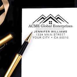 モダン実在不動産仲介業者のロゴ セルフインキングスタンプ