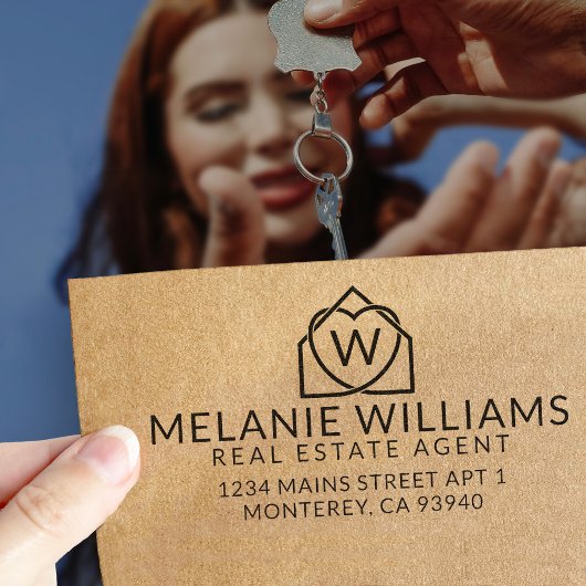 モダン実在不動産仲介業者のロゴ セルフインキングスタンプ