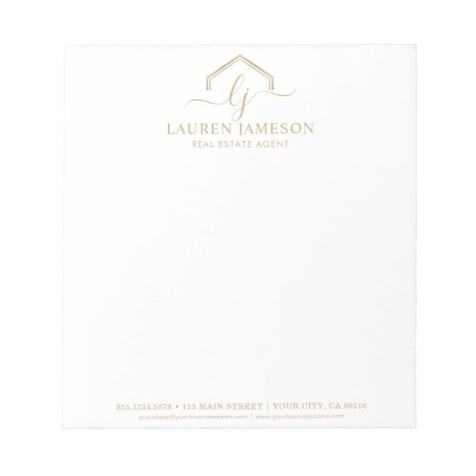 モダン実在不動産仲介業者のロゴ ノートパッド (正面)