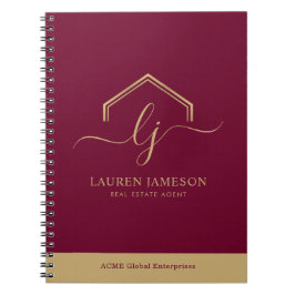 モダン実在不動産仲介業者のロゴ ノートブック